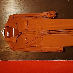 Rust orange Petite Large women's dress.
